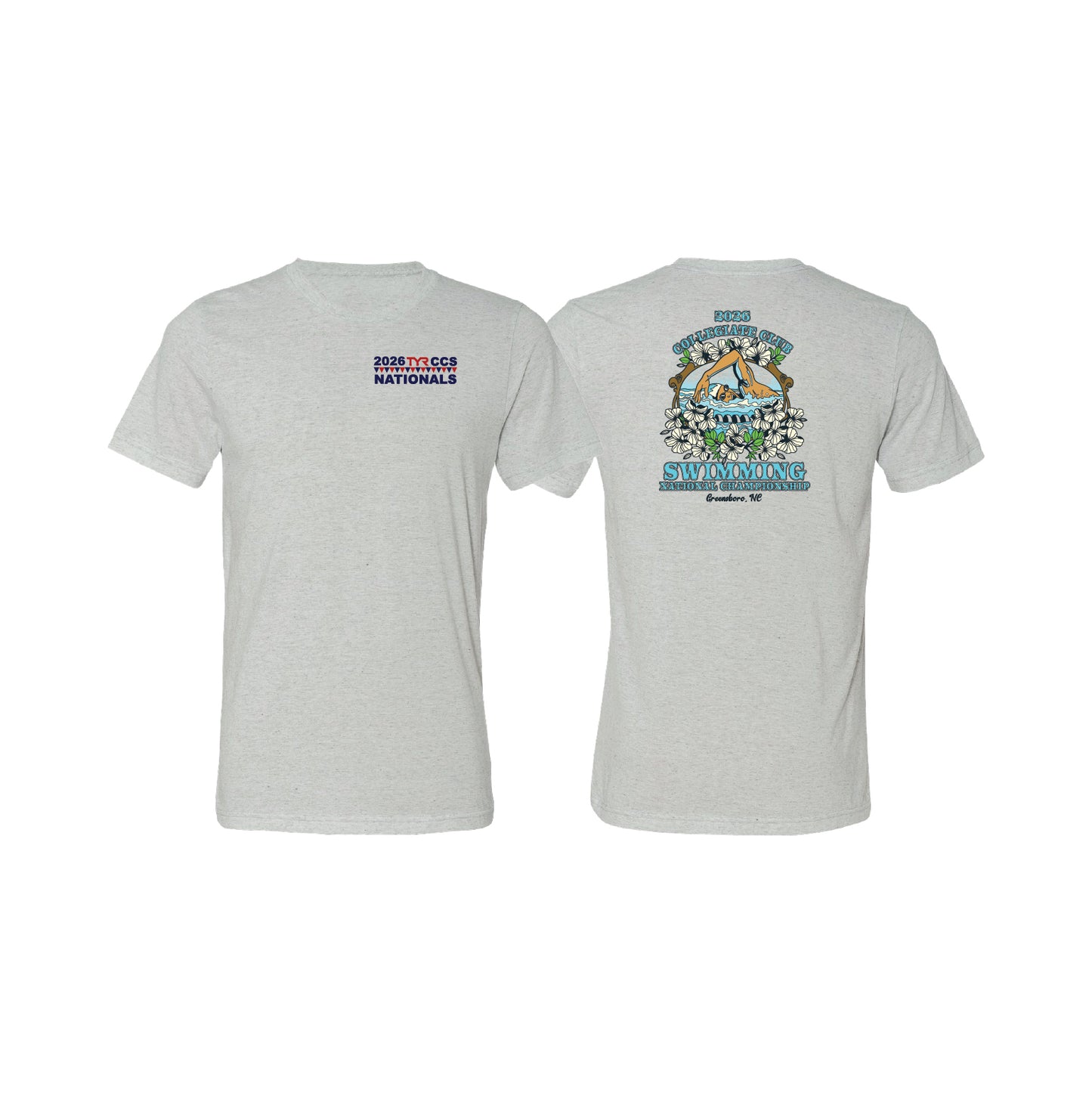 Unisex Short Sleeve Tee - White Fleck - Swimmer