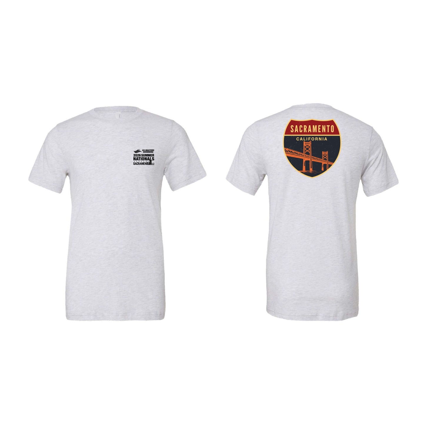 Unisex Short Sleeve Tee - Heather White - Bridge Badge