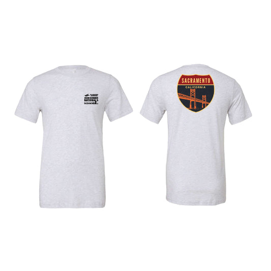 Unisex Short Sleeve Tee - Heather White - Bridge Badge