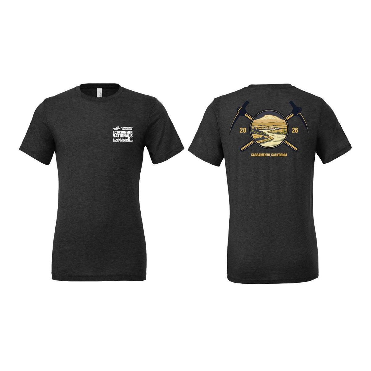 Unisex Short Sleeve Tee - Dark Grey - Gold Rush