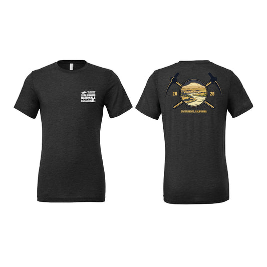 Unisex Short Sleeve Tee - Dark Grey - Gold Rush