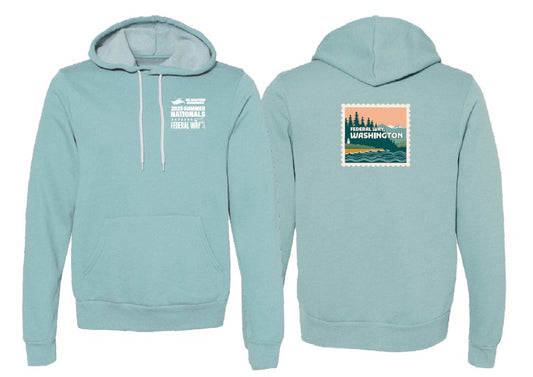 Pullover Hoody- Blue Lagoon- Federal Way Stamp