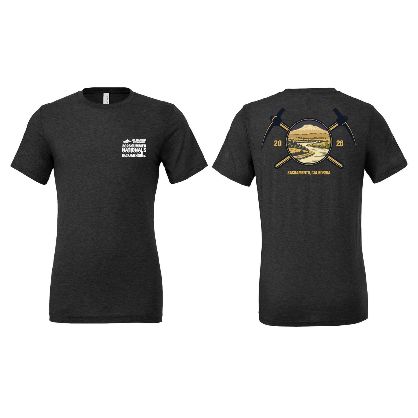 Unisex Short Sleeve Tee - Dark Grey - Gold Rush